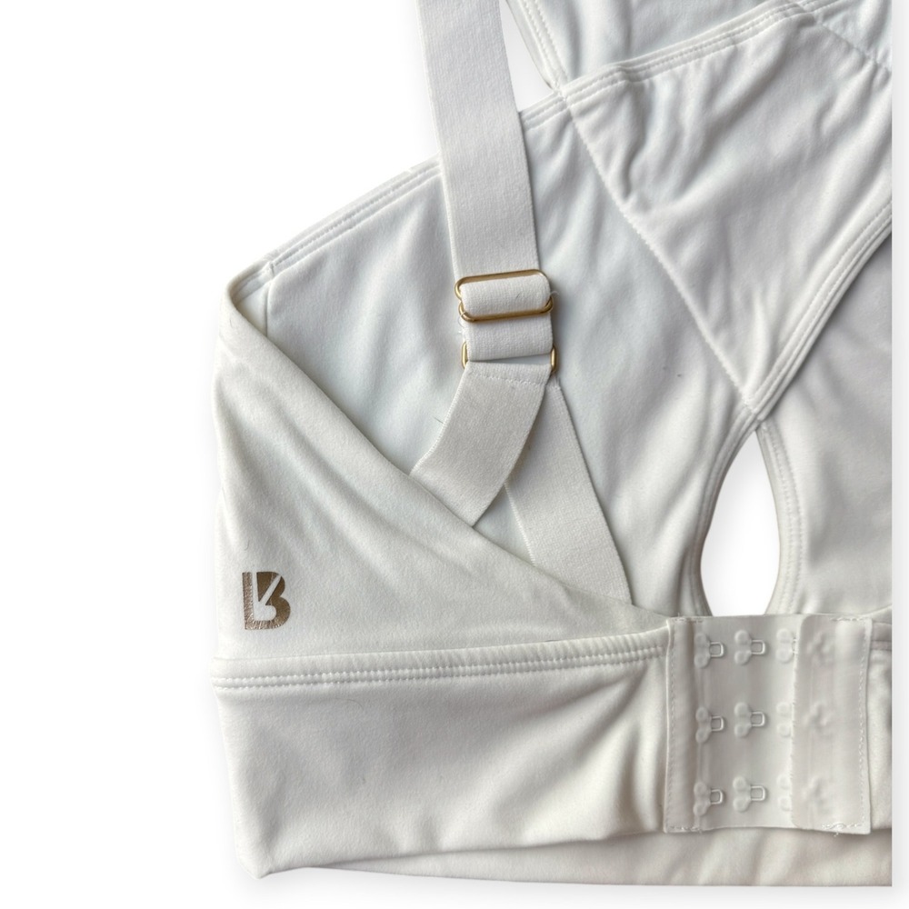 Buffbunny Collection White Wrap Front Keyhole Sports Bra Womens Small Adjustable - Picture 4 of 7